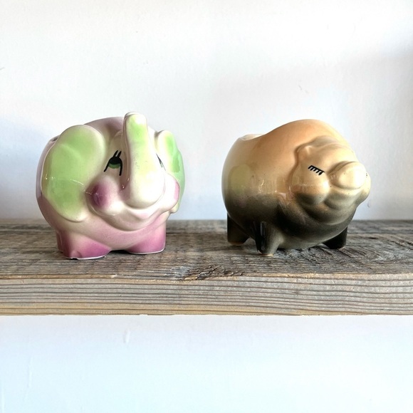 Vintage Shawnee set of Animal pottery planters - Picture 3 of 7